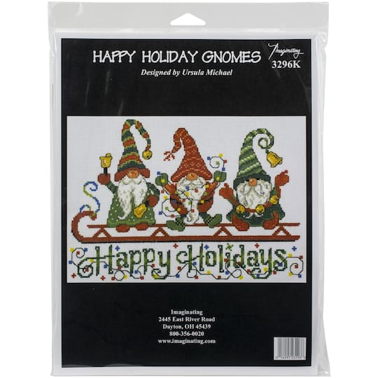 Imaginating Happy Holiday Gnomes Counted Cross Stitch Kit